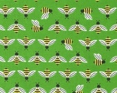 Bees in Leaf: Bright and Buzzy From Laurie Wisbrun 1/2 Yard Cut