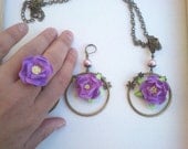 Lavender jewelry - Dog rose jewelry - Handmade jewelry