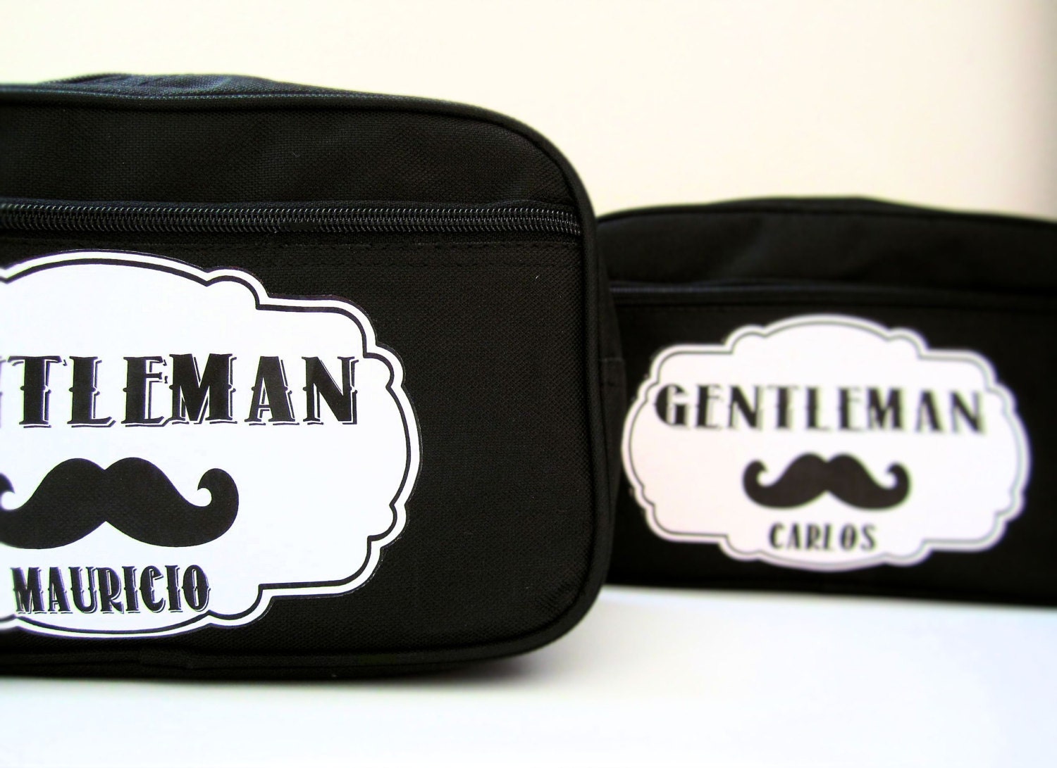 PERSONALIZED Groomsmen Gift Travel Bag, 2 pocket Black Overnight Medicine Bag, Best Man Gift