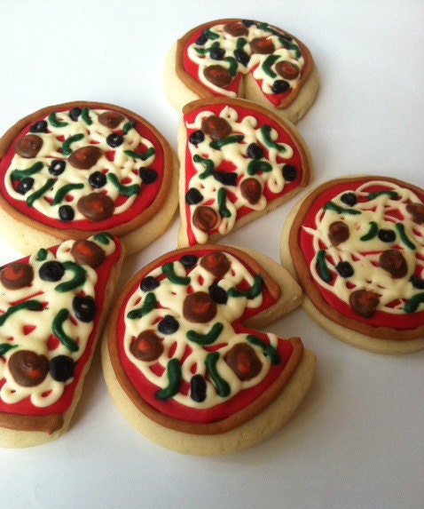 Pizza Pie / Pizza Slice / Pizza Sugar Cookies with Buttercream Frosting