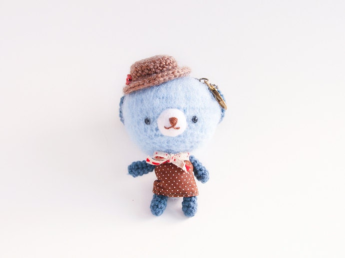 Keychain Amigurumi Cozy Blue Bear