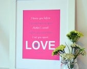 Christian nursery 8 x 10 print- bible verse wall art- Jeremiah 1:5- I knew you before I formed you in your mother's womb- Pink and gray