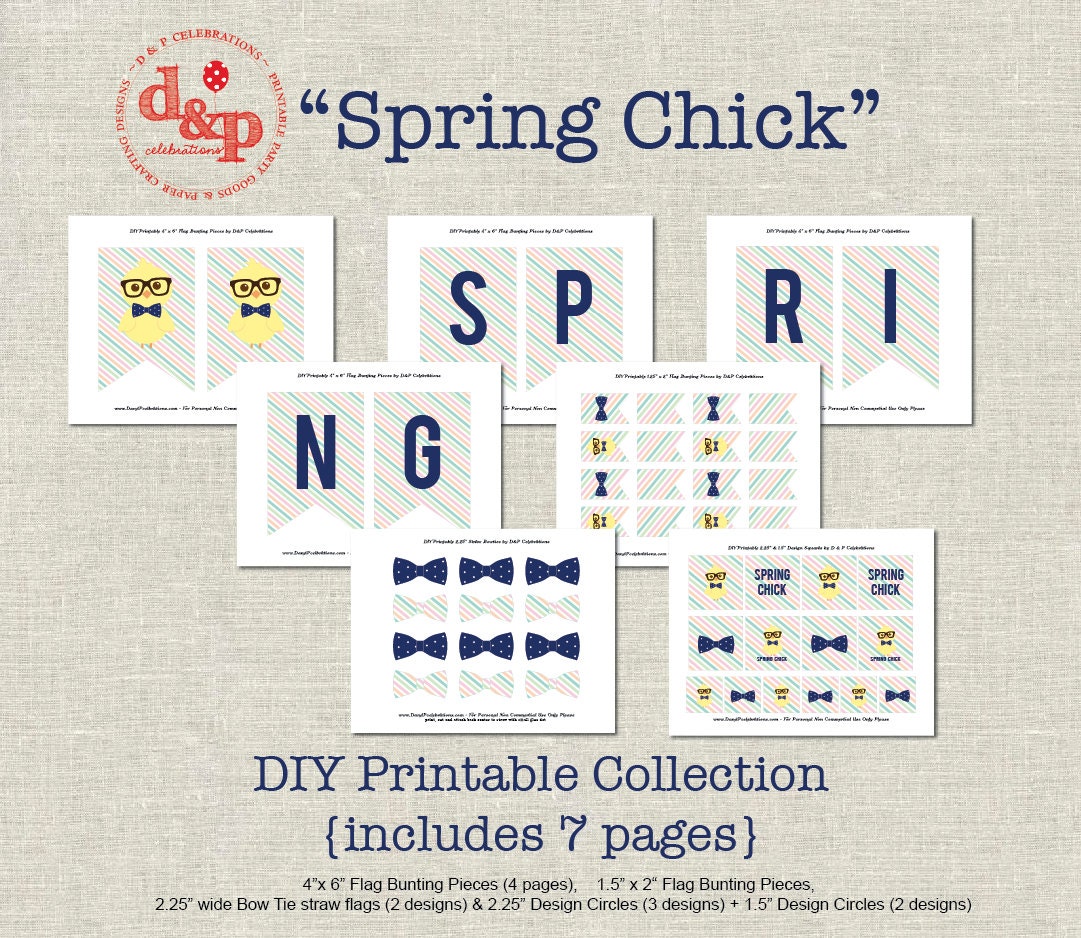 DIY Printable Spring Chick Mini Collection INSTANT DOWNLOAD Il_570xn
