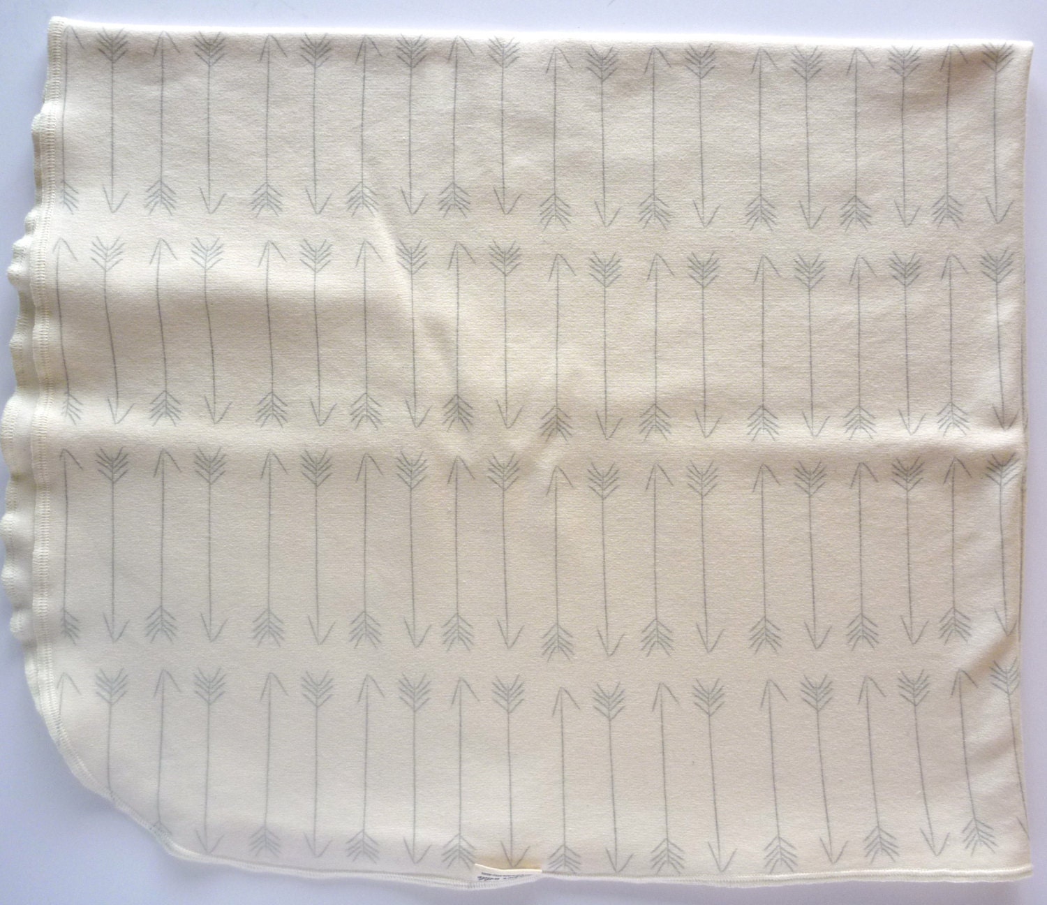 ORGANIC Baby Blanket, Grey Arrows Jersey Swaddle Large