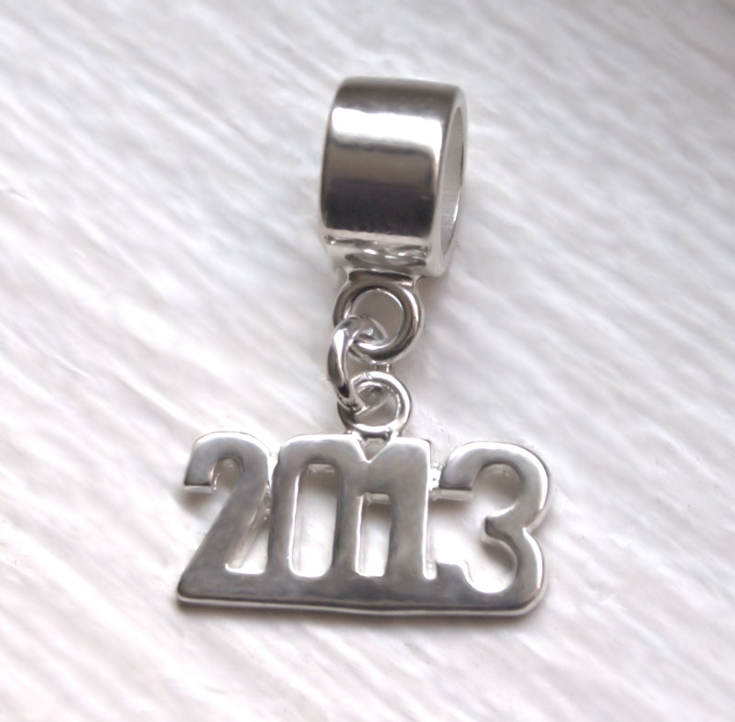 Class of 2013 Sterling Silver Charm Bead for European Bead Bracelets fits Most Brands Graduation School