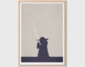 Art Retro Decor - Master Yoda : Modern Star Wars Movie Seventies Illustration Retro Art Wall Decor Print 11.7 x 8.3 in
