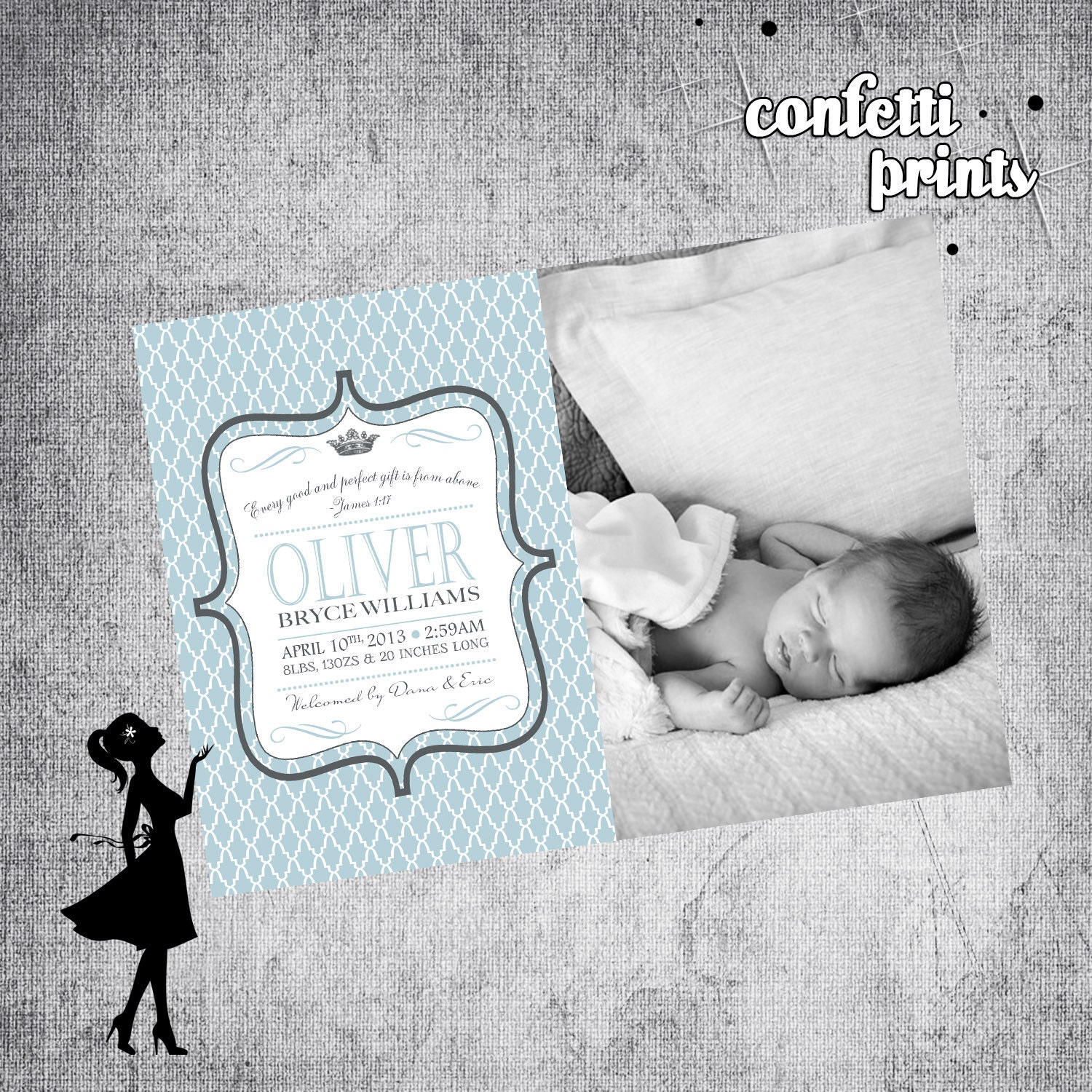 Photo Birth Announcement - THE PERFECT GIFT Printable Il_570xn