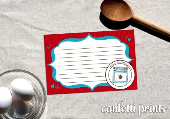 Baby Shower Recipe Card - BUN In The OVEN Printable Il_570xn