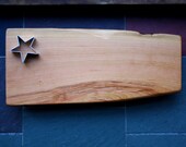 Personalized Wedding Gift- Rustic Serving & Cutting Board - Footed Black Cherry with live edge - Personalized Kitchen 324