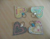 Heart shaped cotton and felt keyring