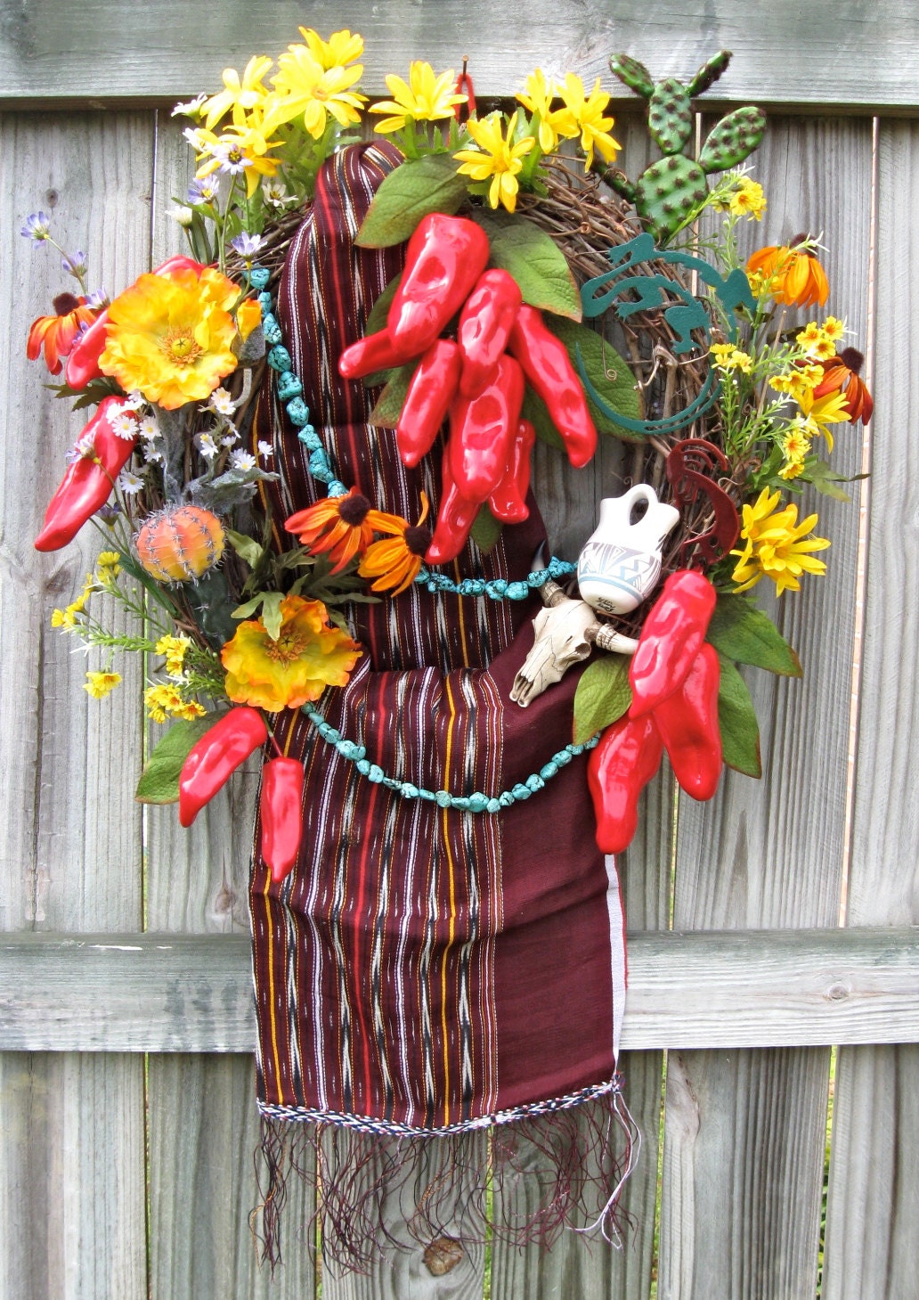 Southwestern Chili Peppers Wreath, Navajo, XXLarge