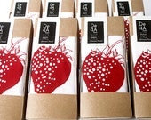 Natural Kitchen Tea Towel - red strawberries