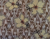 Vintage Mens Rayon Hawaiian Casual Shirt. Gold, Tan, and Brown Hibiscus Psychedelic Floral Print. Retro  Size XL