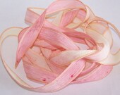 Sassy Silks Hand Painted/Dyed Silk Ribbons Peachee Keen