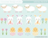 INSTANT DOWNLOAD - Easter Pals Clip Art Set - Personal and Commercial Use Clipart - No Credit Required Il_170x135
