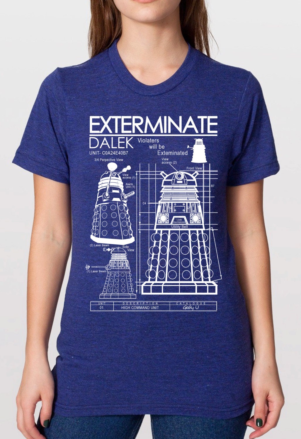 Dalek Exterminate T Shirt american apparel S M L XL Unisex