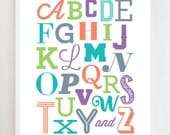 8x10 Girl Alphabet Wall Art Print