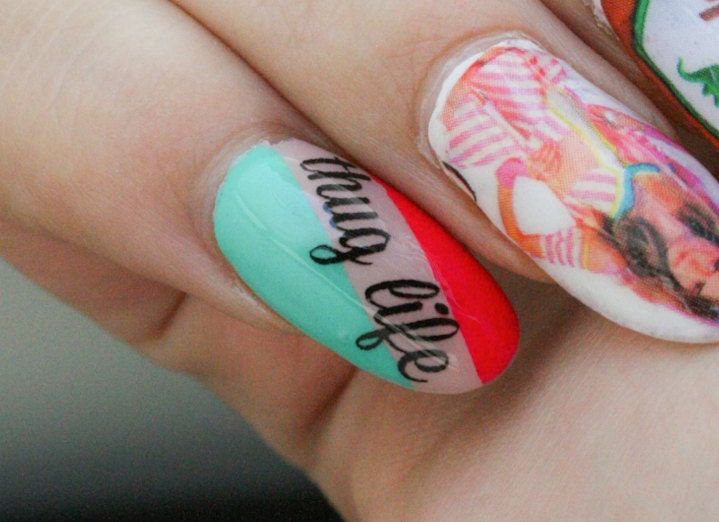 Thug Life Waterslide Nail Decal