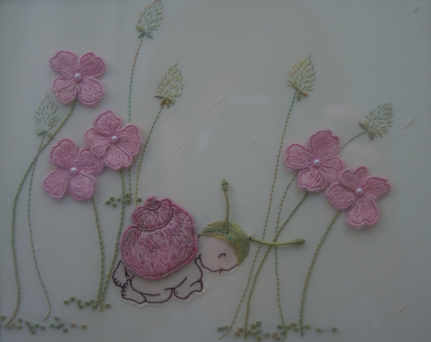 Needlework Snail Baby Hand Embroidery PDF INSTRUCTIONS & PATTERN--stumpwork