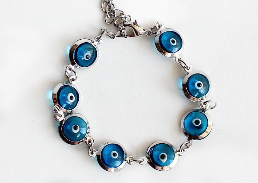 Evil eye bracelet blue glass evil eye istanbul ethnic arabic charm summer bracelet best friend birthday gift