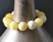 White Amber Bead Bracelet Ocean Natural Beach Inspired OOAK Natural Amber Bracelet
