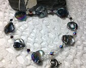 Swarovski Crystal Anklet With Freshwater Mother Of Pearl Sea Shells