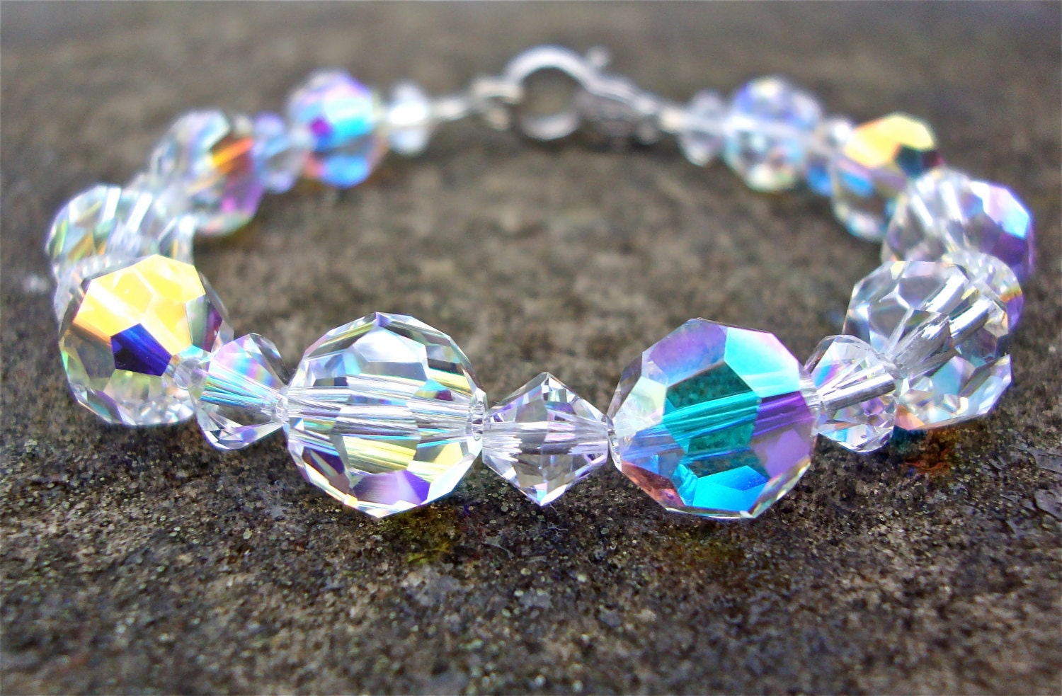 Swarovski crystal bracelet - crystal bracelet - beaded bracelet - wedding jewelry - bridal jewelry by Sparkle City Jewelry