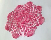 Pink Crochet Doily, Crochet Lace Doily, Star, Table Centerpiece, Victorian, Home Decor