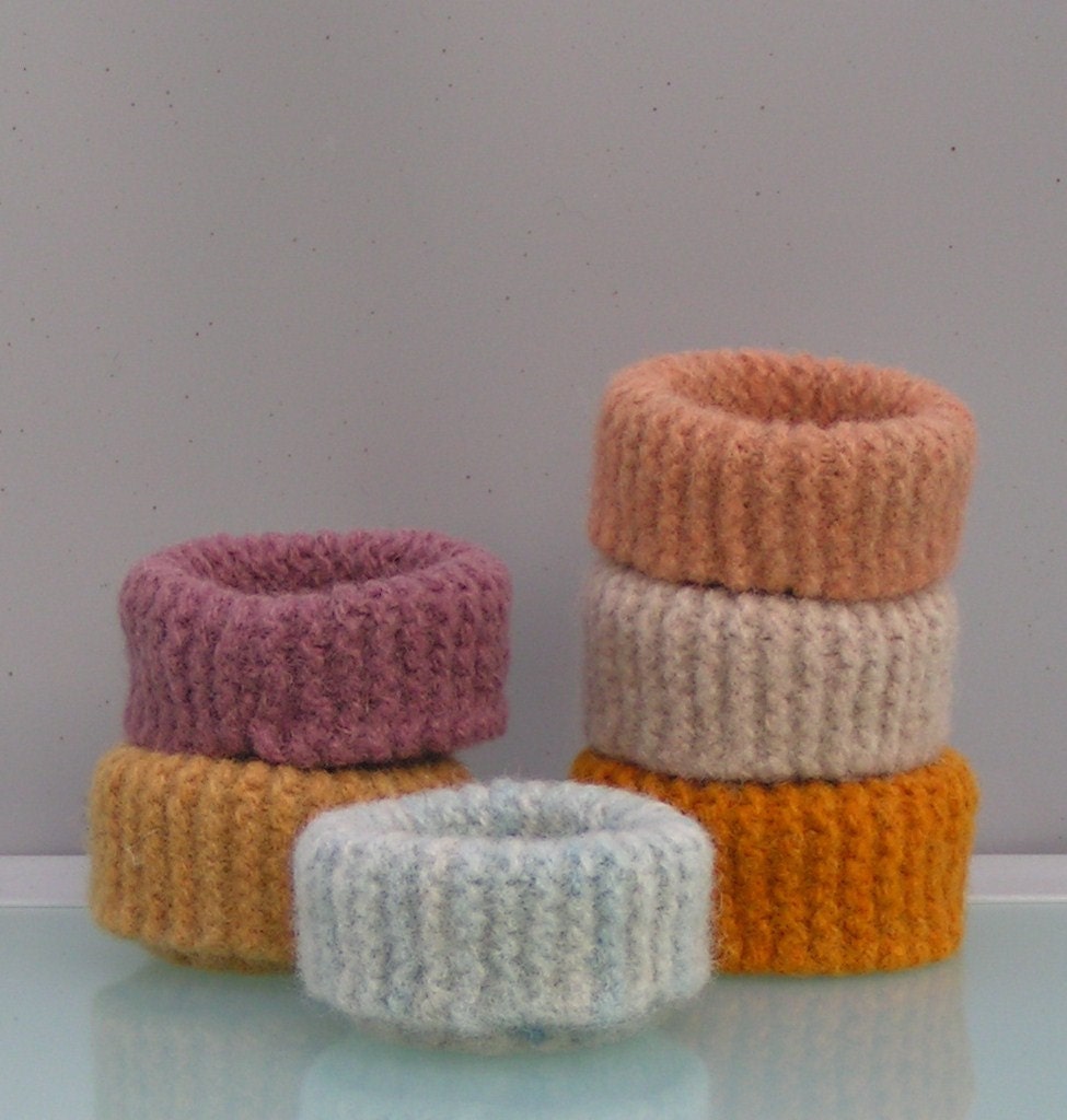 PDF KNITTING PATTERN - Felted knitted bowls and baskets - 2 sizes
