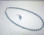 Green Aventurine Necklace and Earring Set, Green Bead Necklace