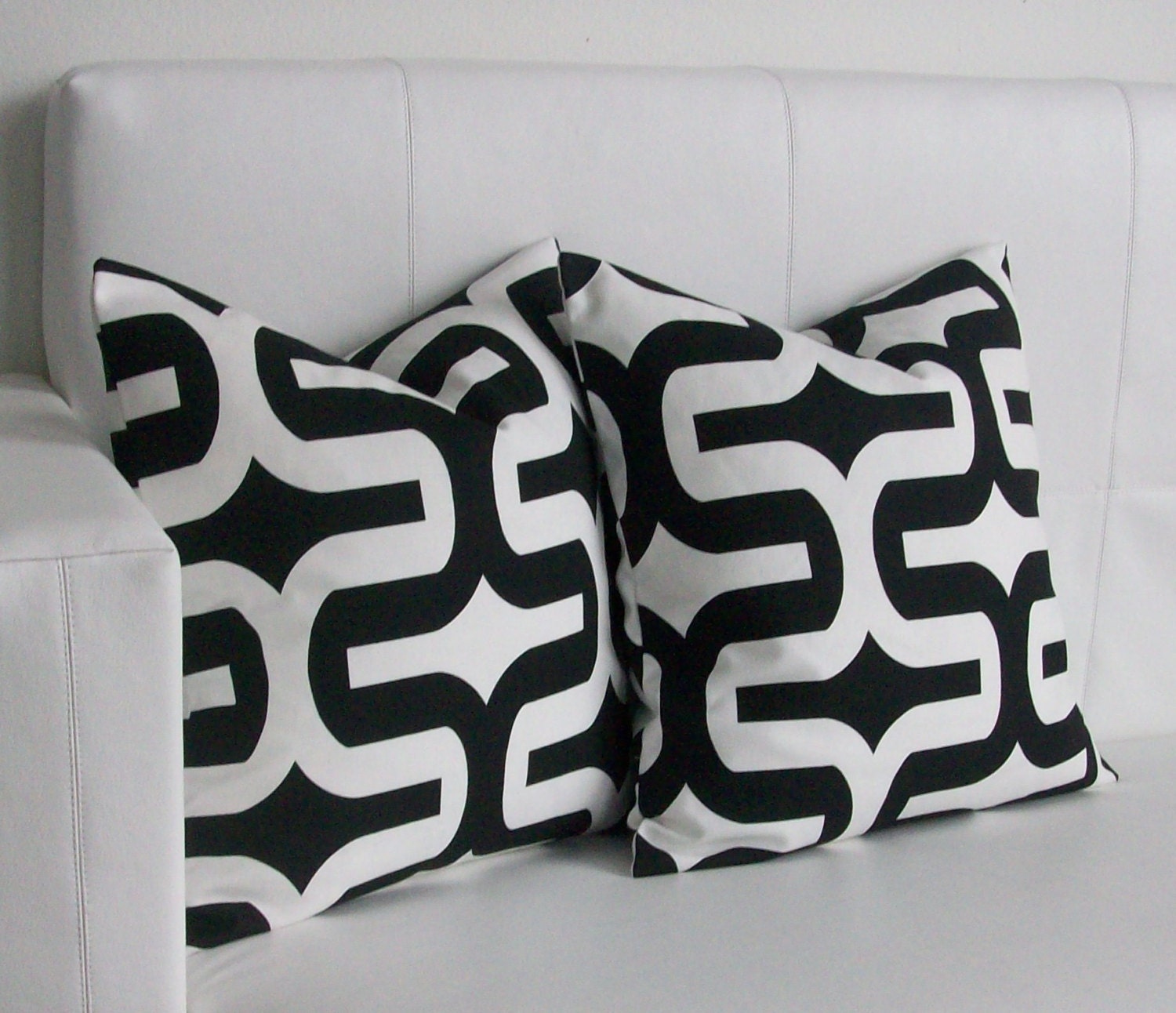 Black Retro Diamond Throw Pillow Covers 18x18 Set of 2