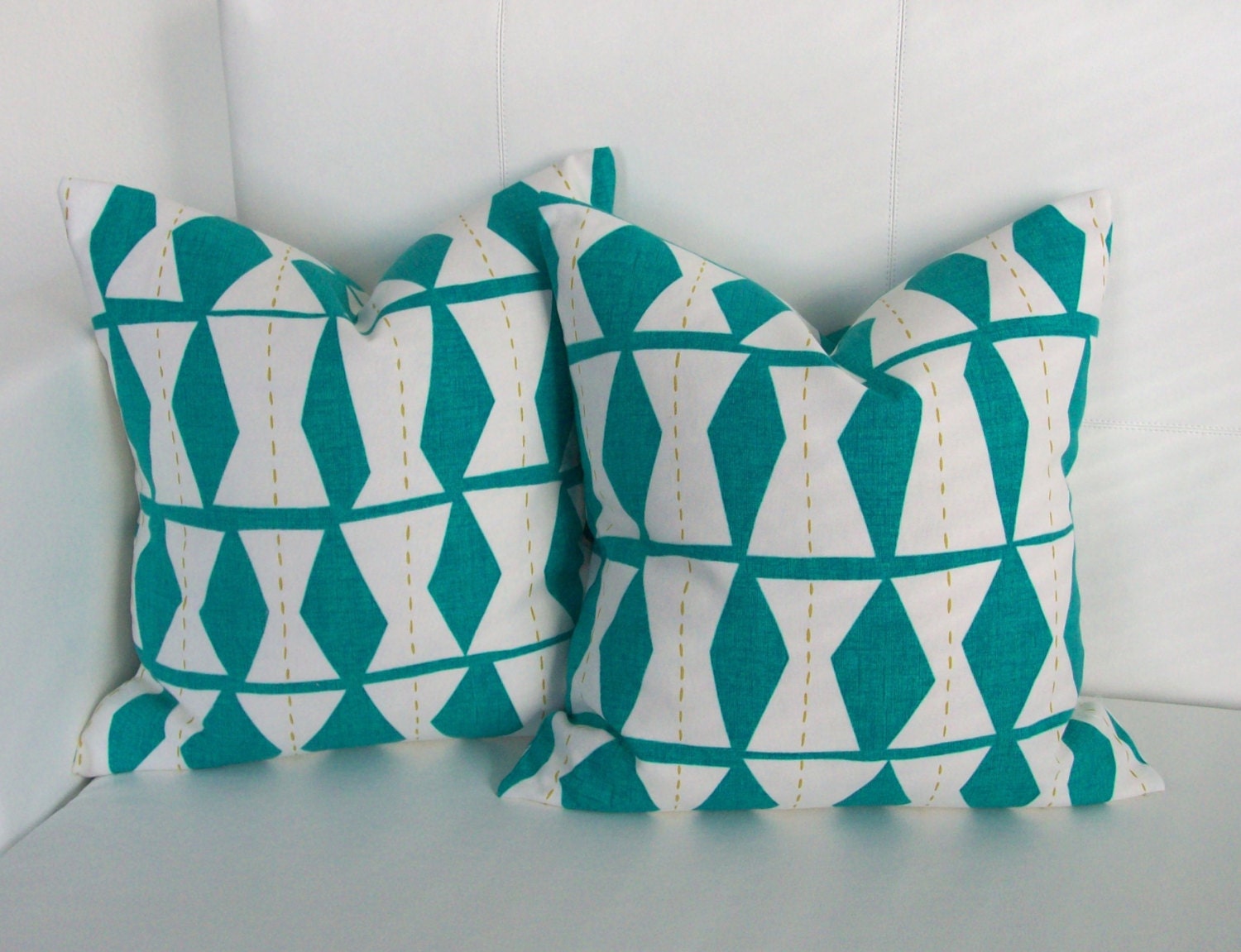 NEW SPRING SET - Turquoise Diamonds Set of 2 - 16x16