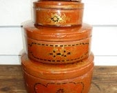 Vintage Lacquer Ware Boxes - Hand painted Asian Lacquerware - Vintage Home Decor