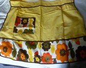 Retro Apron - Vintage Hostess Apron - Classic 1970's Half Apron - Vintage Fashion