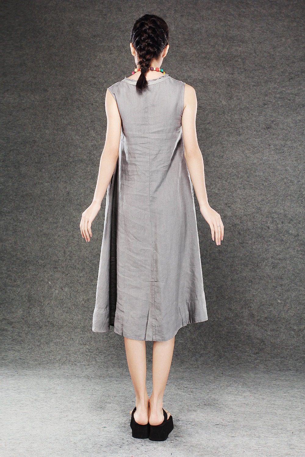 linen dresses for summer in Grey