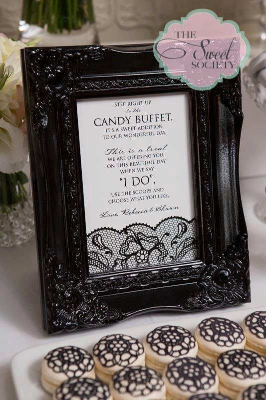 BLACK LACE 5 x 7 Favor Table / Welcome Sign