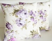 floral lace pillows white purple green decorative modern patterned flowering roses garden home decor bedroom decor pillows home goods