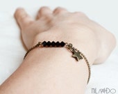 Best friend gift - Eléa Bracelet - Swarovski Crystal beaded bar brass star bracelet  - Friendship dainty bracelet - Modern & Minimalist