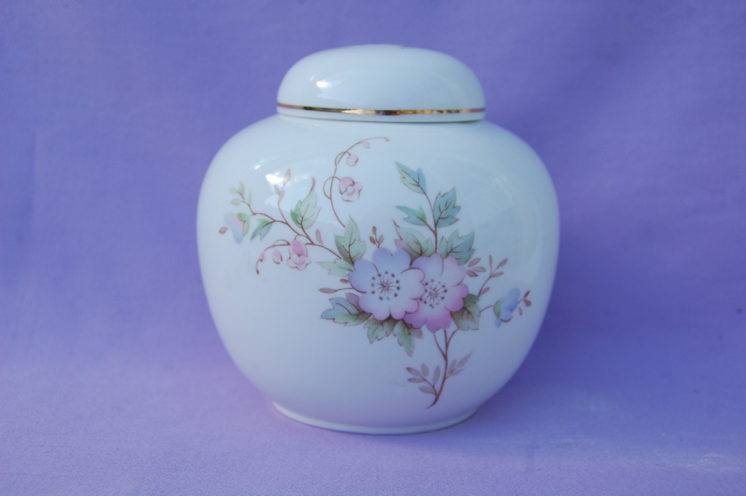 VINTAGE Ginger Jar Bone China England  Floral Ginger Jar Home Decor