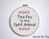 Tina Fey is my Spirit Animal Cross Stitch Pattern PDF