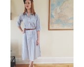 vintage 50s Robins Egg Blue Stripe Sundress