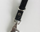 The Landon - Black x Silver Leather Lanyard