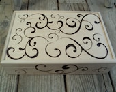 Maple Woodburned Swirls Design Wood Box
