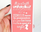 Plastic iPhone Case - Pride and Prejudice Quote - Pink - Jane Austen - iPhone 4/4s - iPhone 5