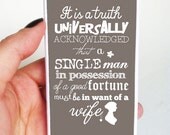Plastic iPhone Case - Pride and Prejudice Quote - Gray - Grey - Jane Austen - iPhone 4/4s - iPhone 5