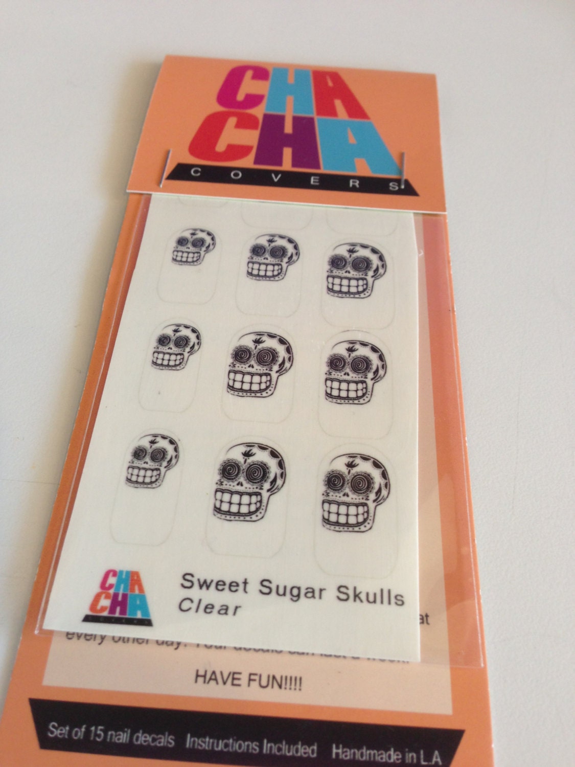 Calavera Clear Nail Decals Mexican Day of the Dead