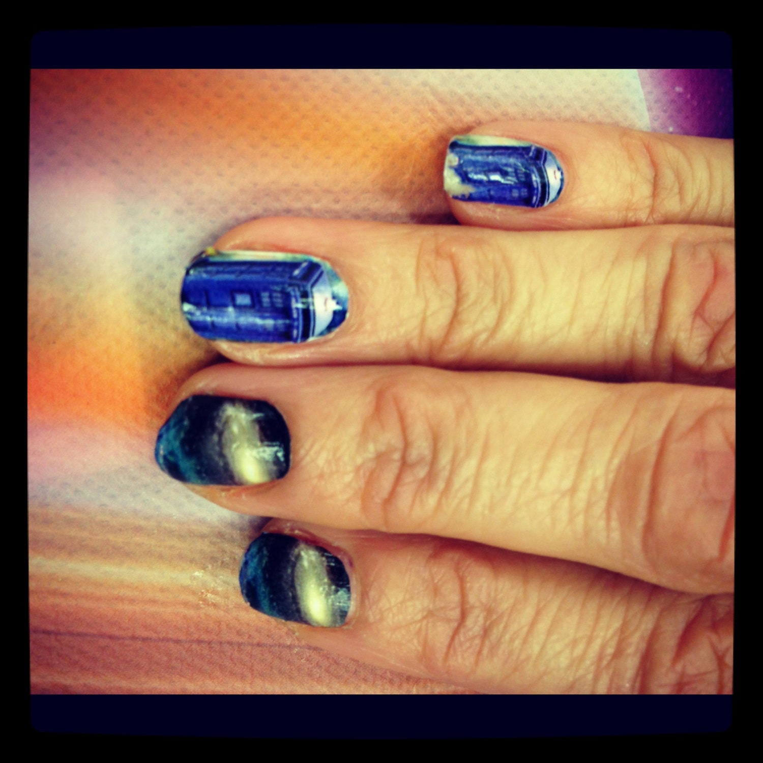 Doctor Who phone booth GALAXY nail decals
