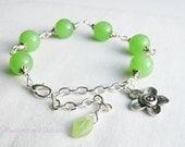 Spring Green Glass Beaded Bracelet