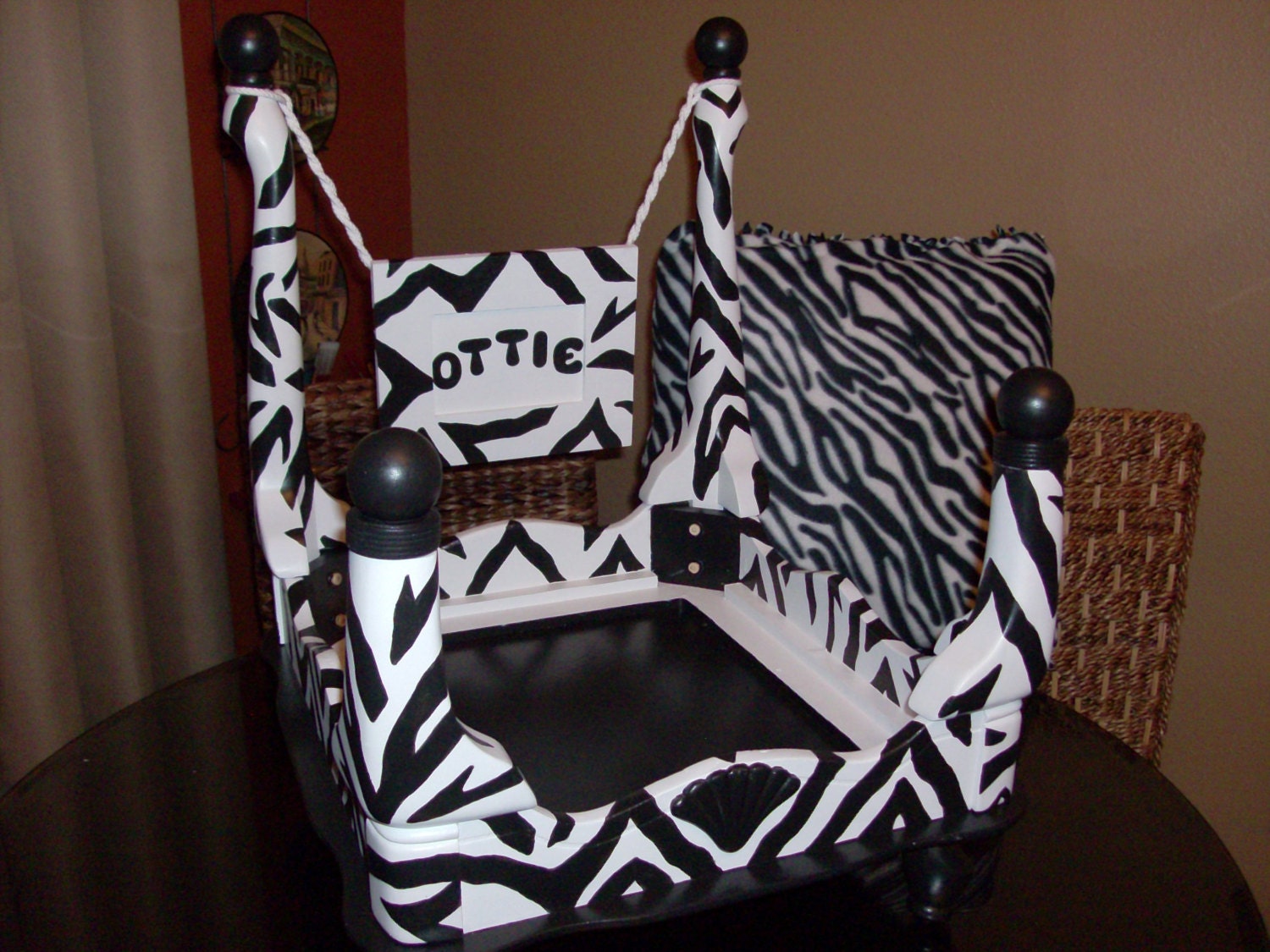 Hand Painted, Handmade Wood Dog/Pet Bed