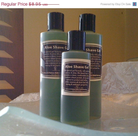 SALE FATHERS DAY Sale  4oz Mens Aloe Shaving Gel, Fathers Day